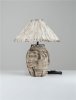 Lampka stołowa nocna ceramiczna tkaninowy abażur boho rustykalna industrialna Luces Exclusivas